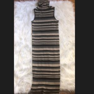 Ronni Nicole Turtleneck Midi Dress Striped Boho M